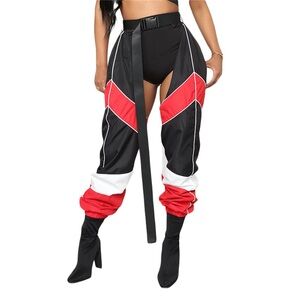 Red and Black Reflective Rave Chaps